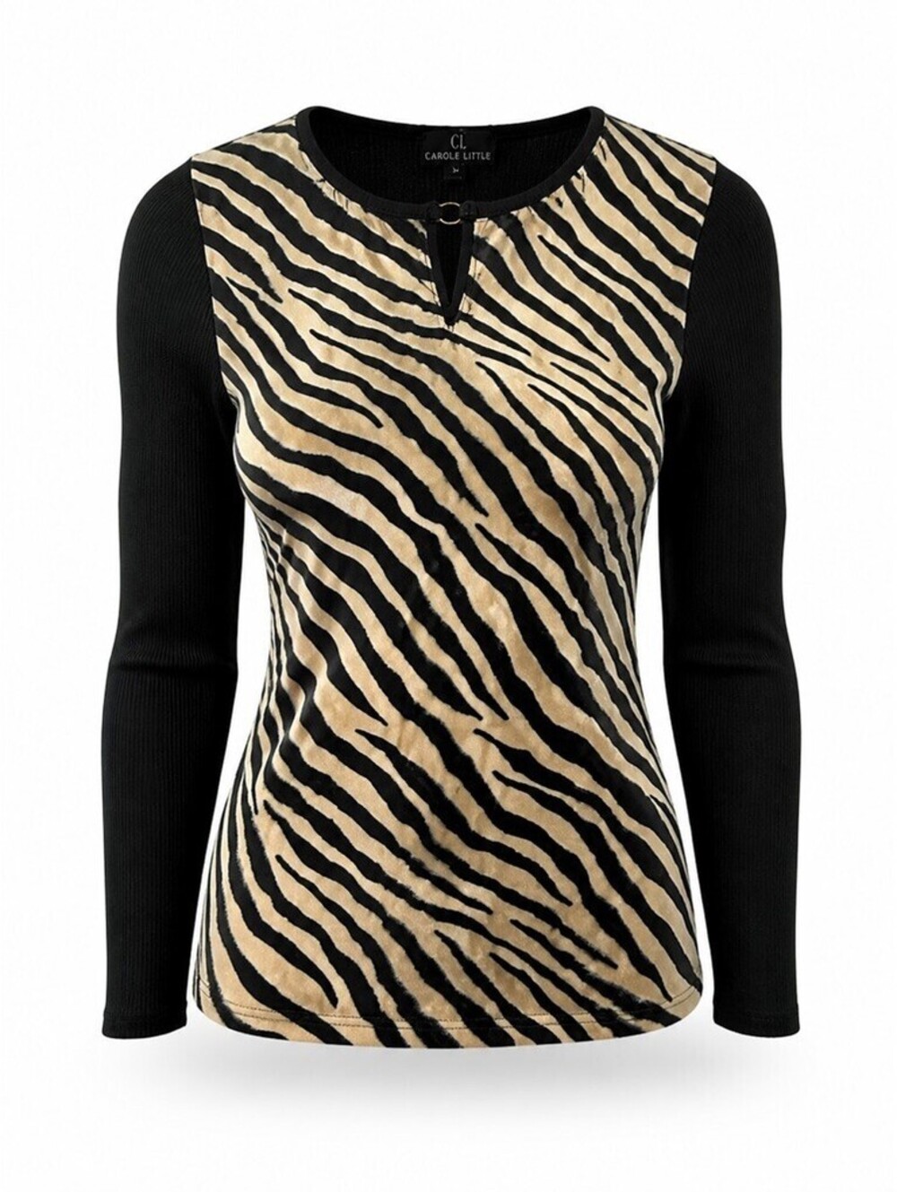 Zebra Print Rib Knit Wool Blend Sweater XL Office Siren Quiet Luxury - Picture 1 of 4